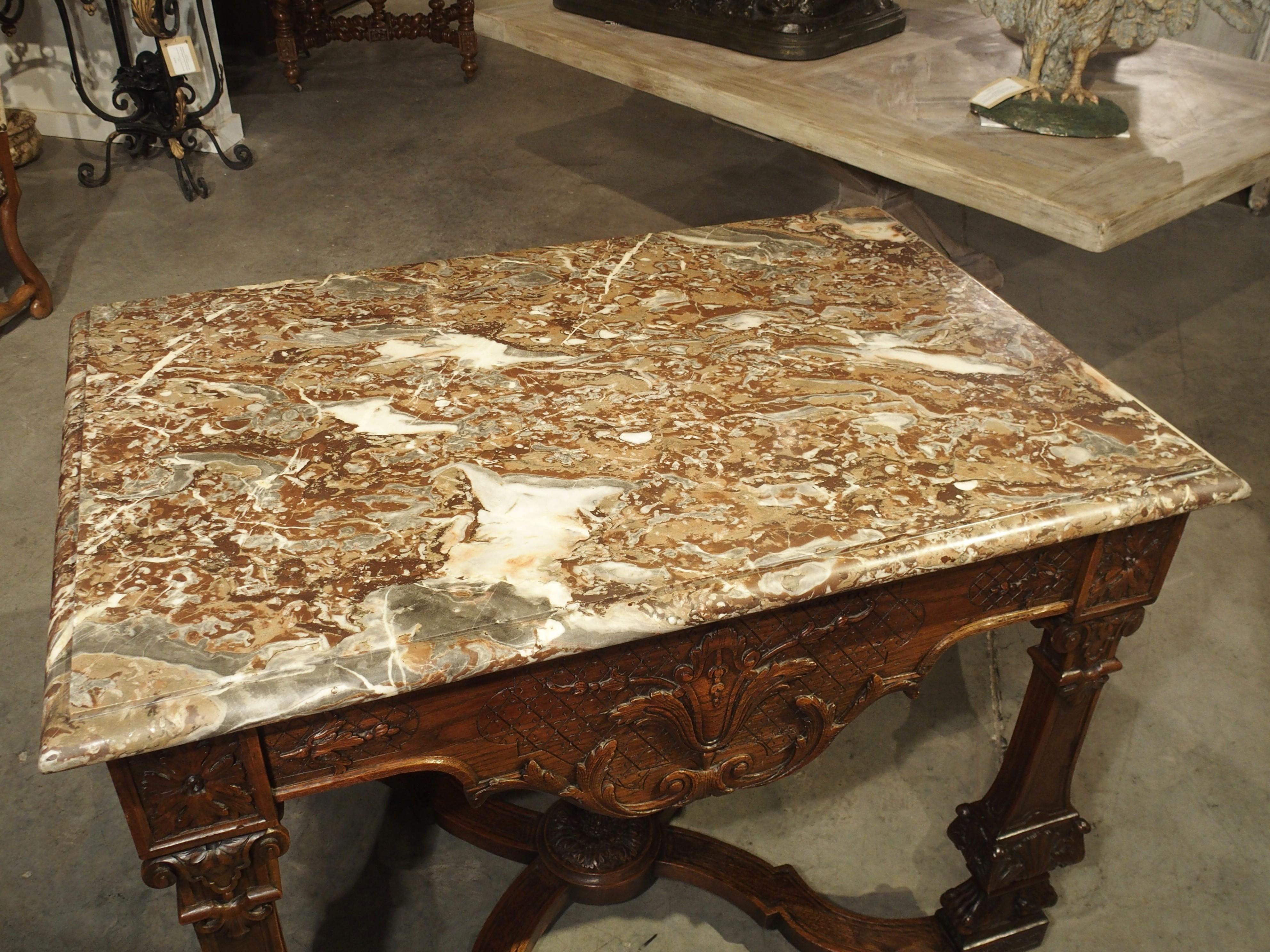 Antigua Mesa Gibier Francesa Estilo Luis XIV en Roble Tallado, circa 1870 en venta 5
