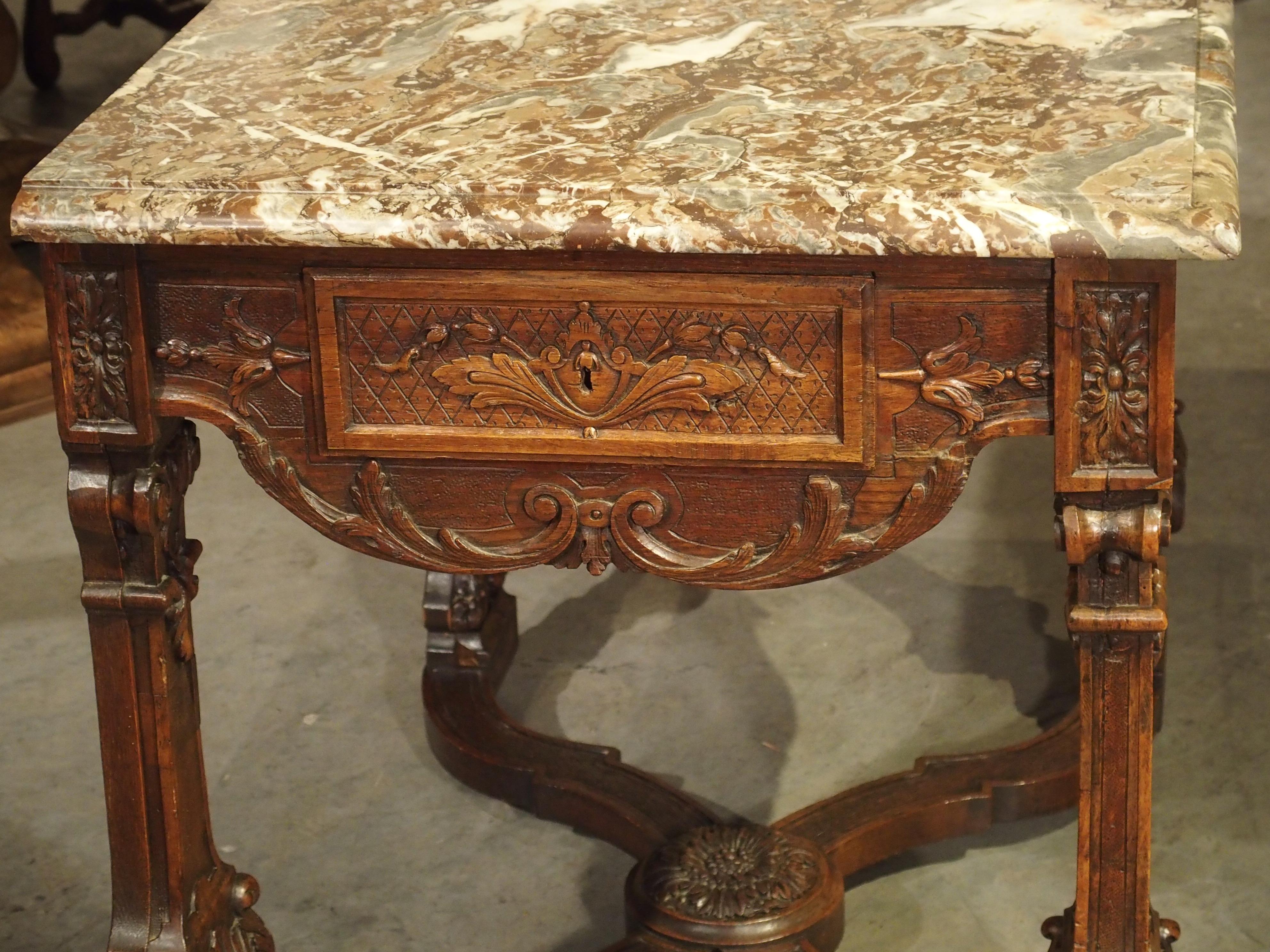 Antique French Louis XIV Style Gibier Table in Carved Oak, circa 1870 For Sale 14