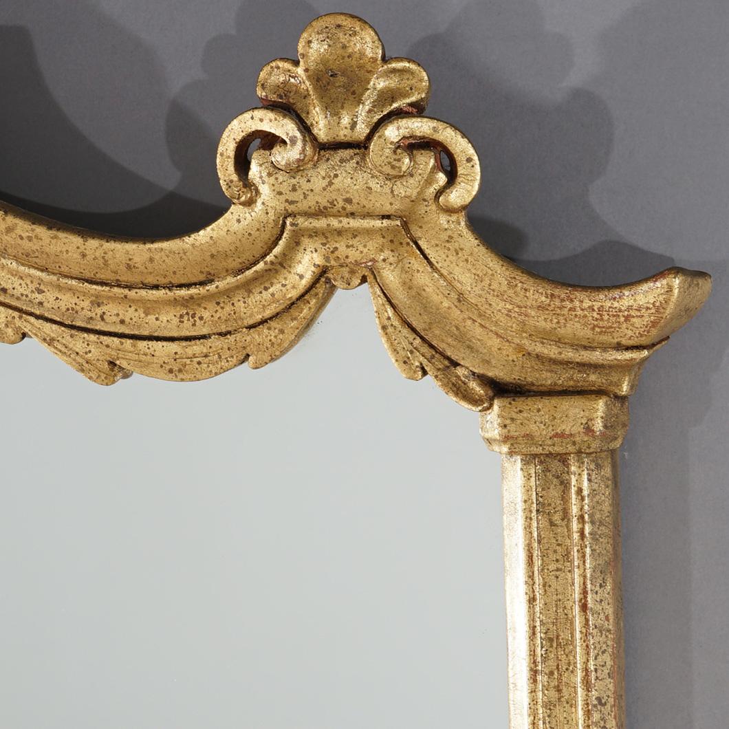 Antique French Louis XIV Style Giltwood Over Mantle Mirror c1920 1