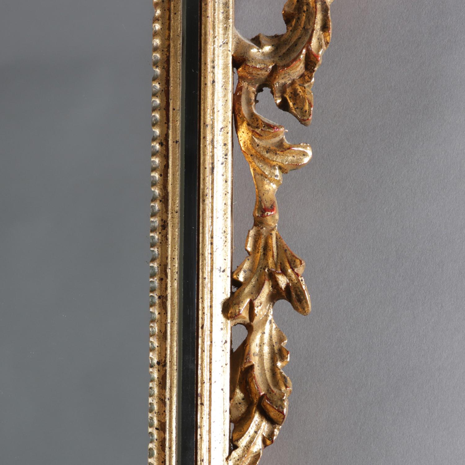 Antique French Louis XIV Style Giltwood Parclose Wall Mirror, circa 1920 In Good Condition In Big Flats, NY