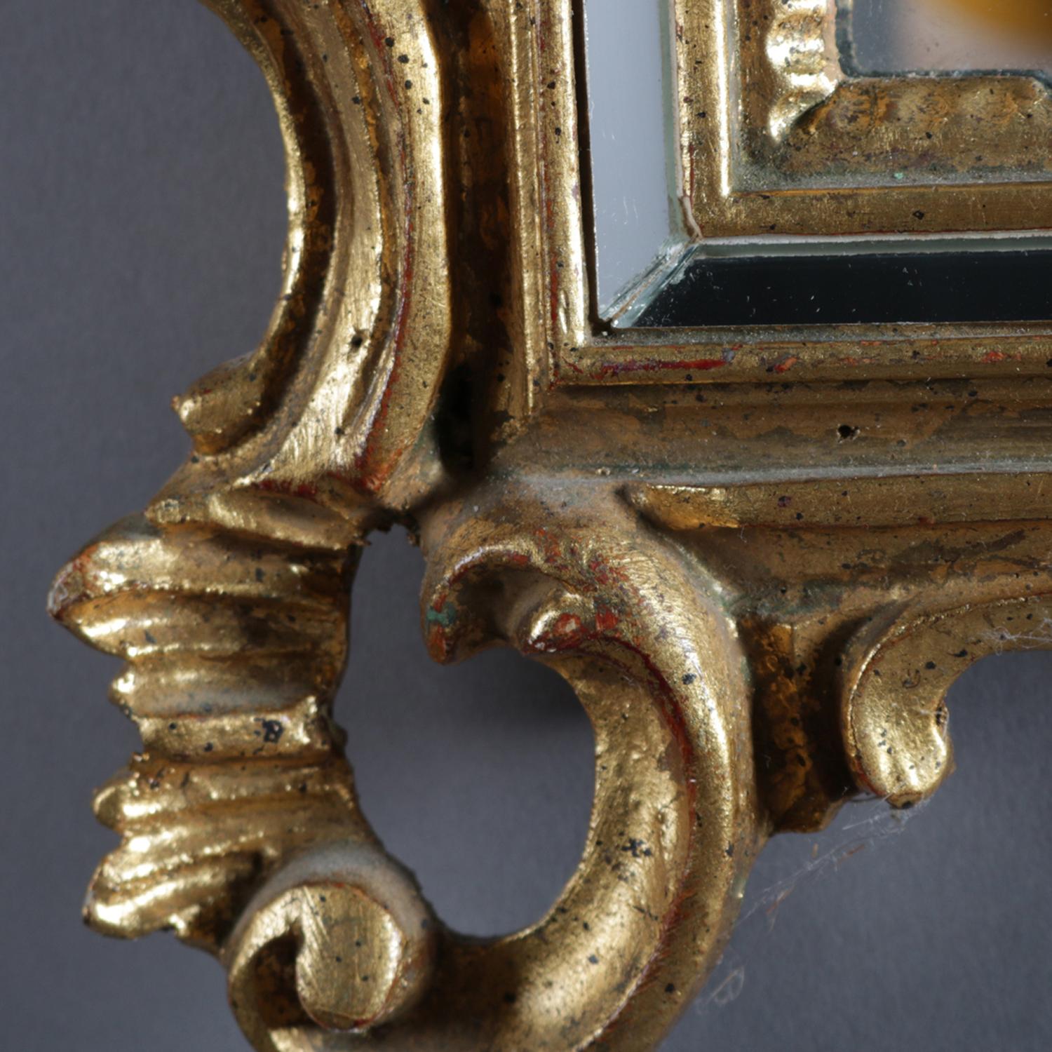 20th Century Antique French Louis XIV Style Giltwood Parclose Wall Mirror, circa 1920
