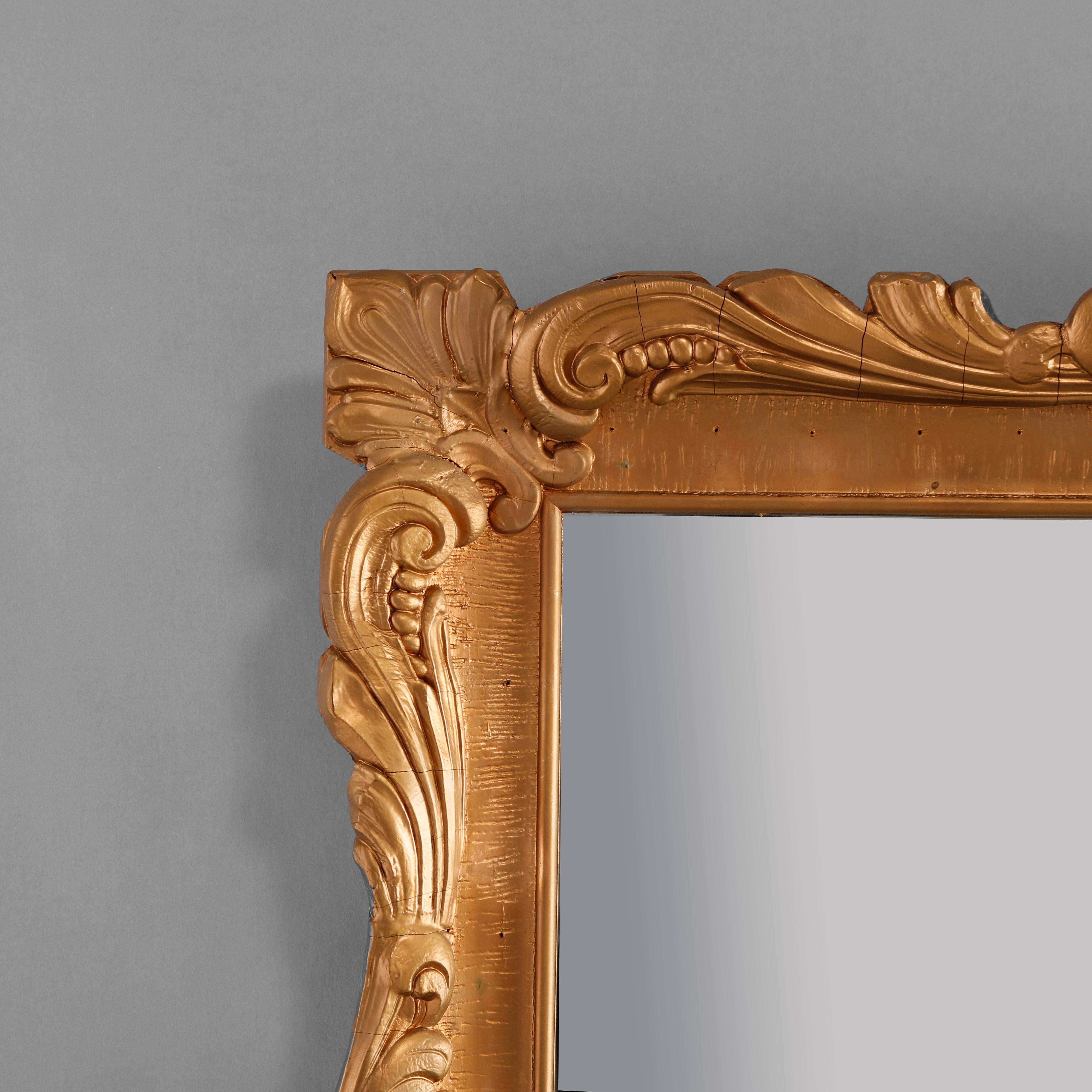 Antique French Louis XIV Style Giltwood Wall Mirror, c1920 In Good Condition For Sale In Big Flats, NY