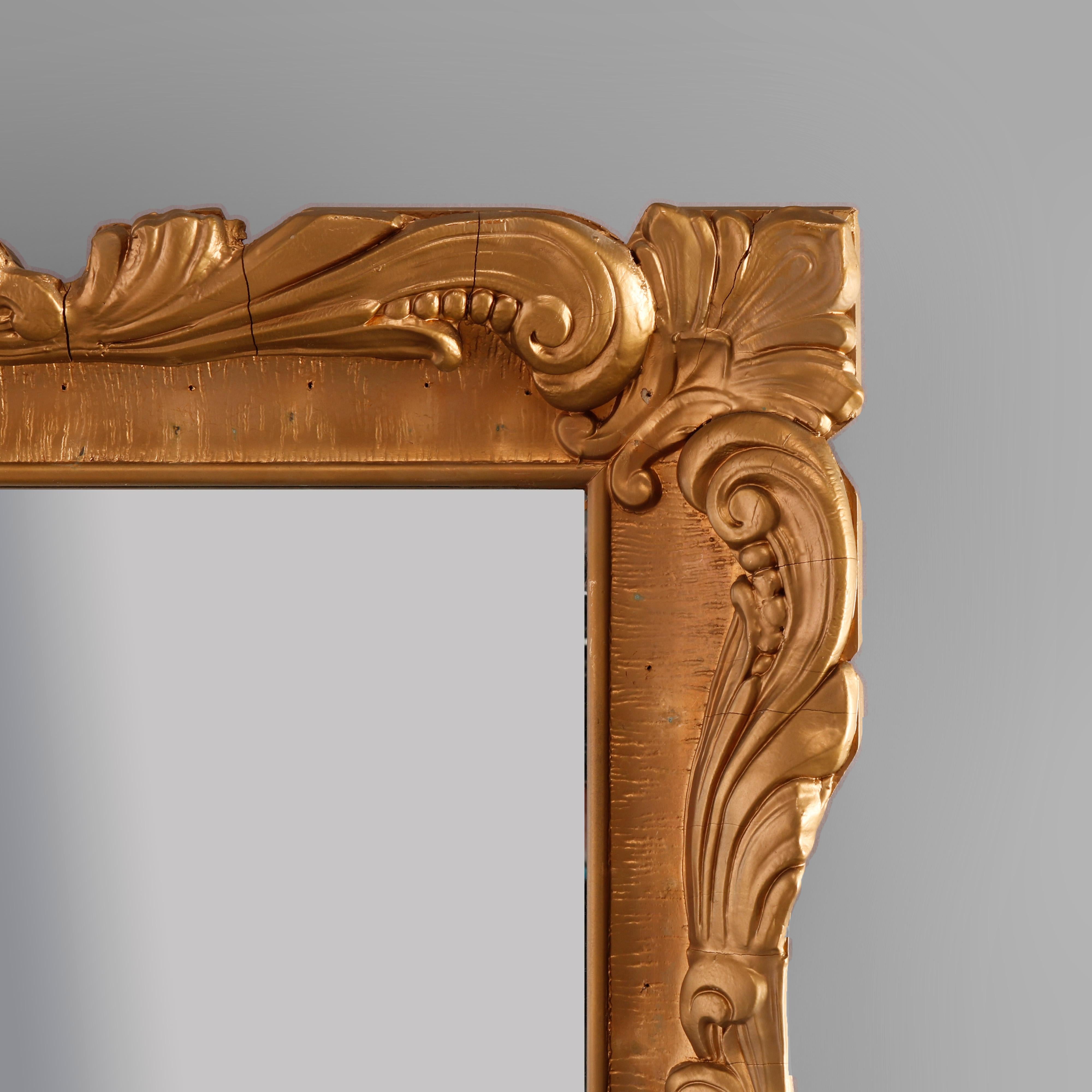 20th Century Antique French Louis XIV Style Giltwood Wall Mirror, c1920 For Sale