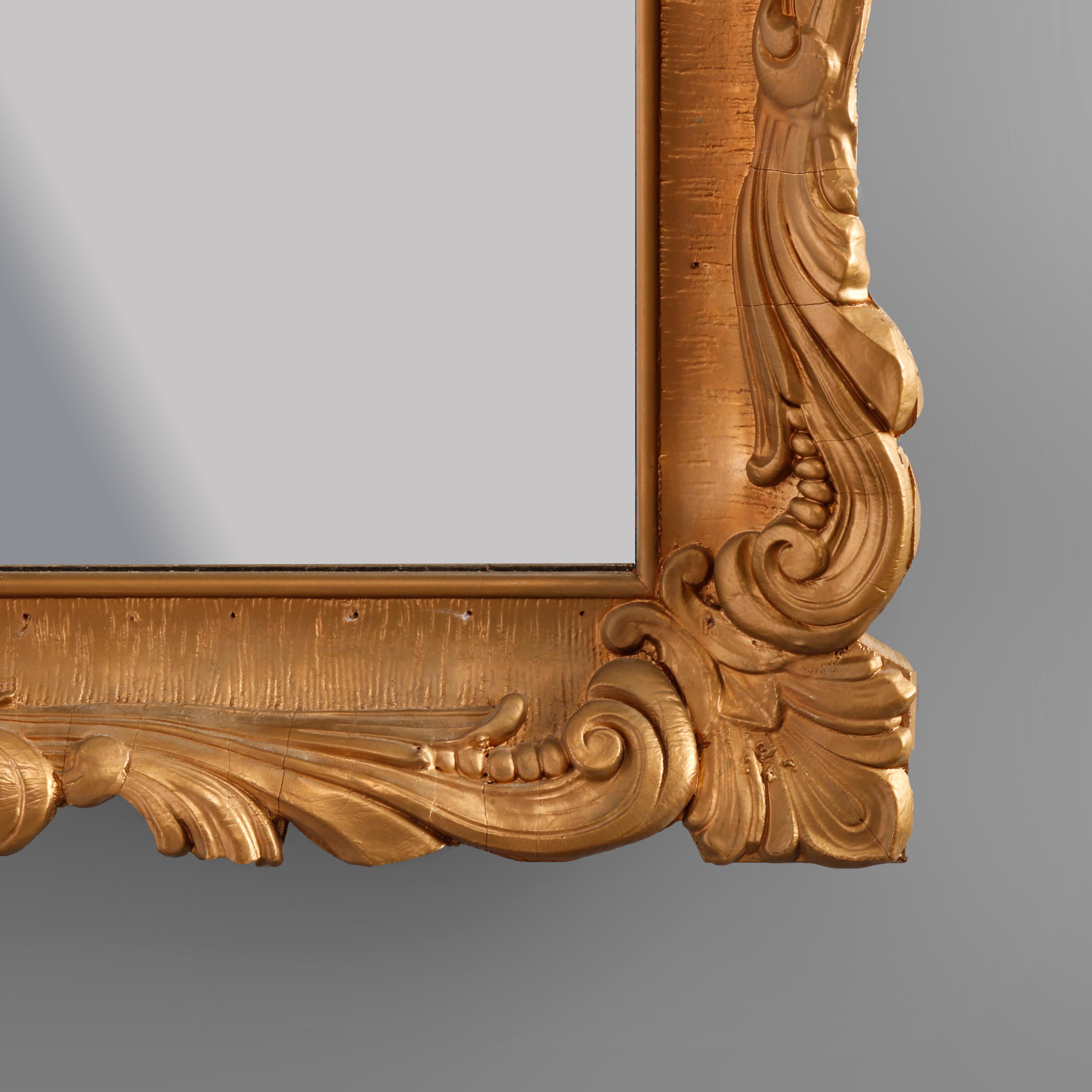 Antique French Louis XIV Style Giltwood Wall Mirror, c1920 For Sale 1