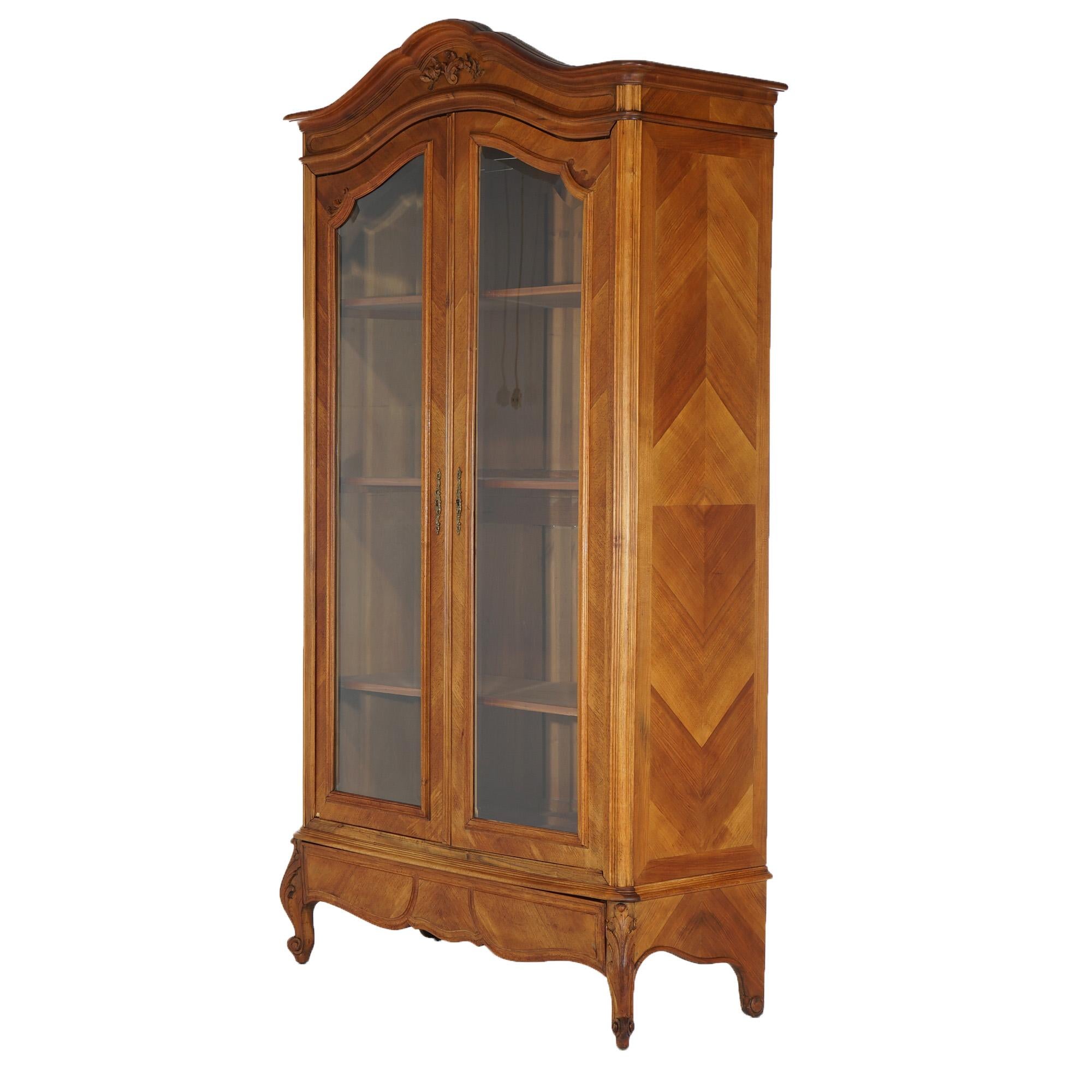 Antique French Louis XIV Style Kingwood Two-Door Curio Wardrobe C1900 For Sale 11