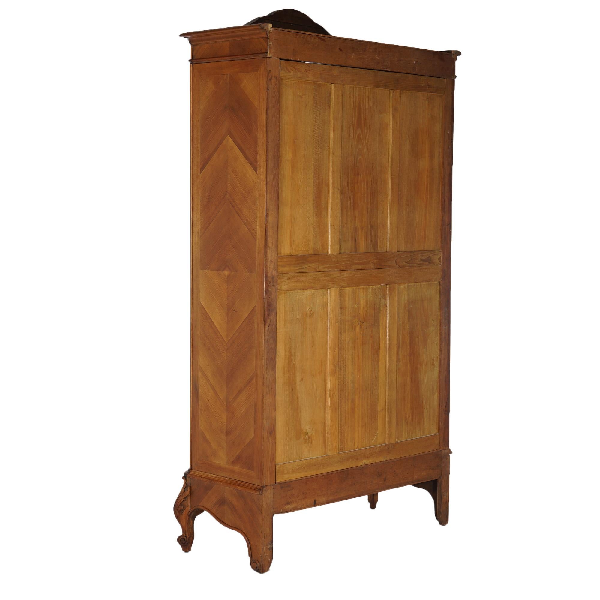 Ancienne armoire de curiosité à deux portes en bois de roi de style Louis XIV C1900 en vente 12