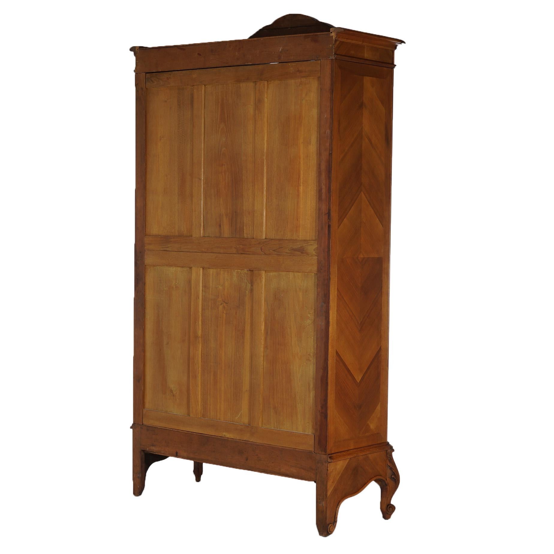 Antique French Louis XIV Style Kingwood Two-Door Curio Wardrobe C1900 For Sale 15
