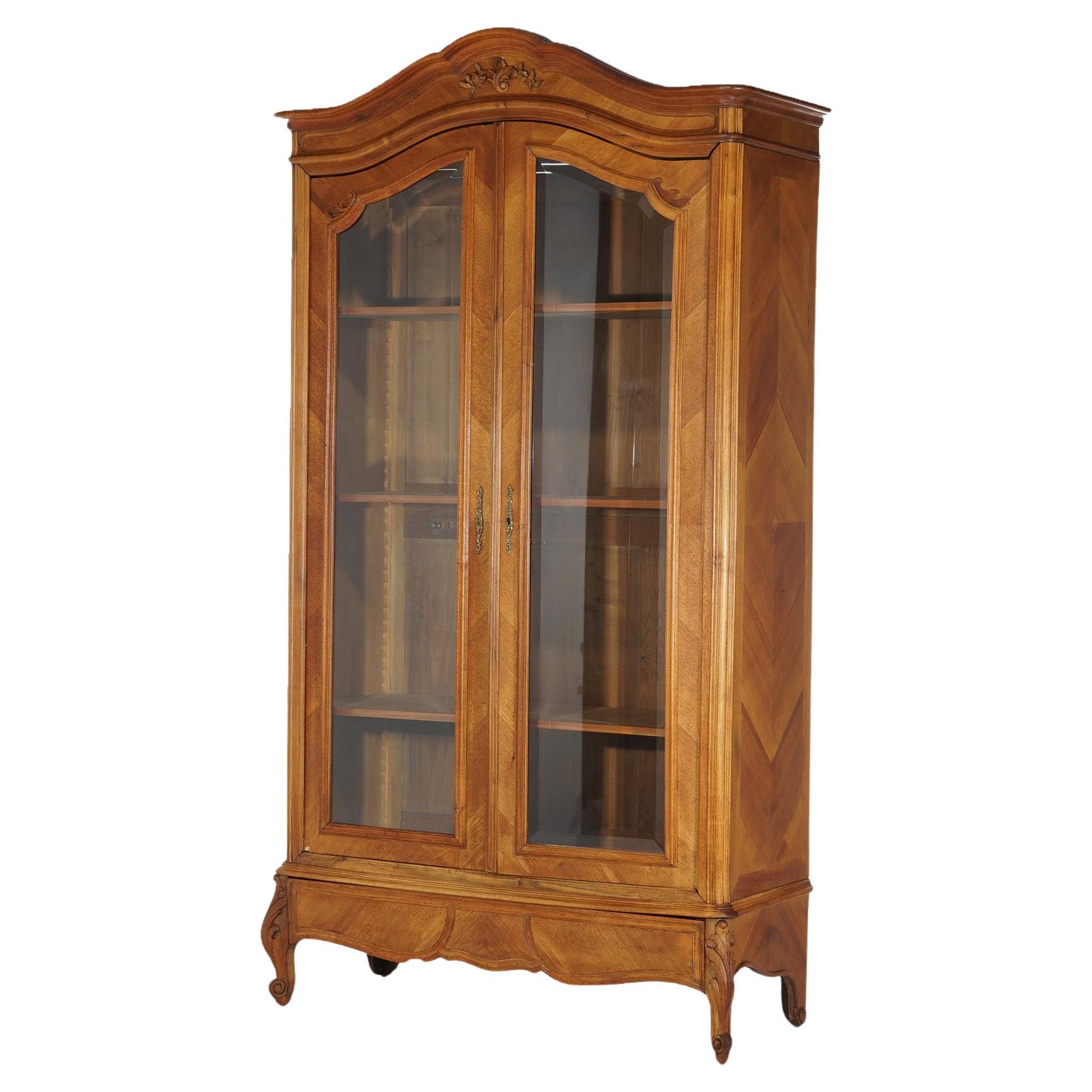 Antique French Louis XIV Style Kingwood Two-Door Curio Wardrobe C1900 For Sale