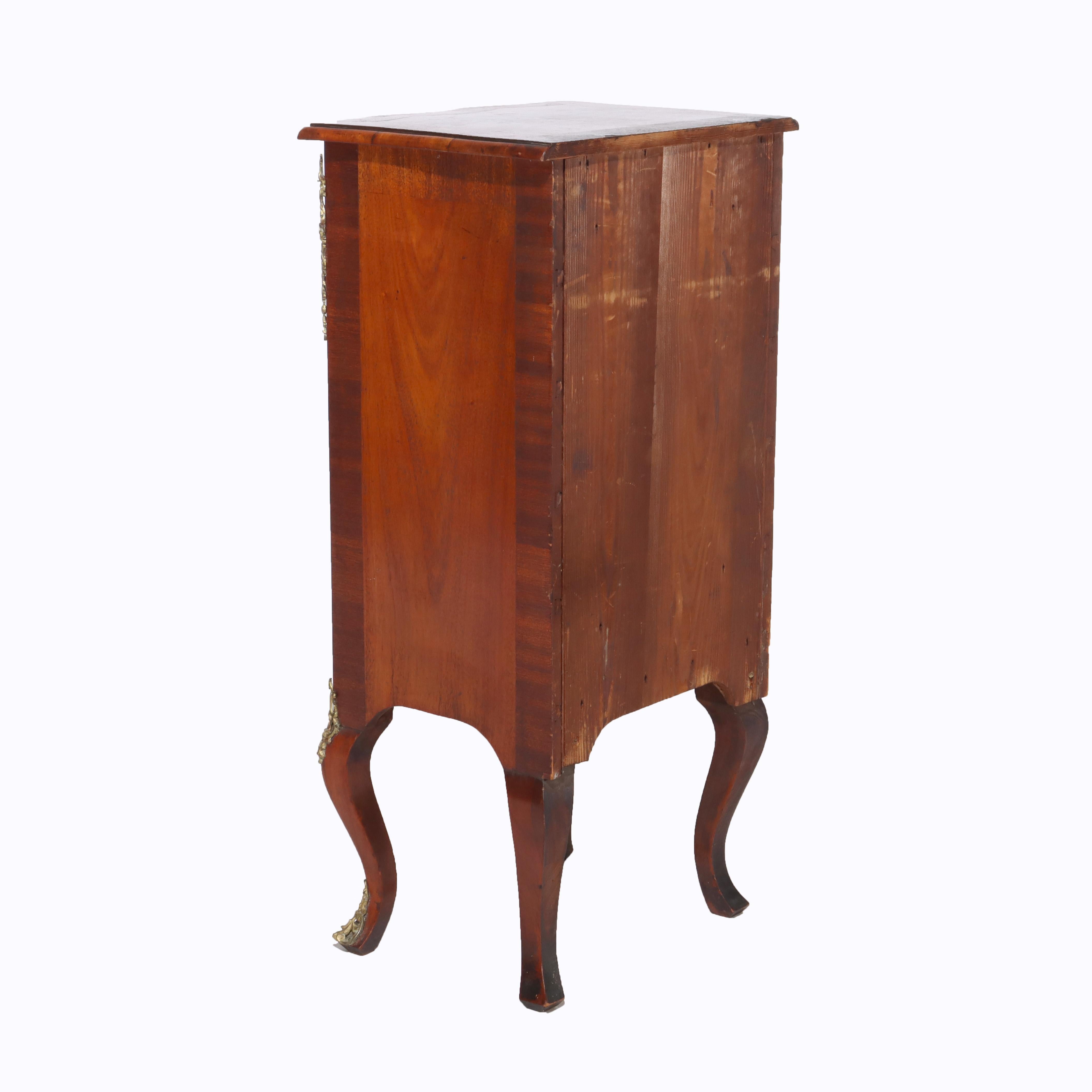 Antique French Louis XIV Style Mahogany & Ormolu Five-Drawer Lingerie Chest For Sale 10