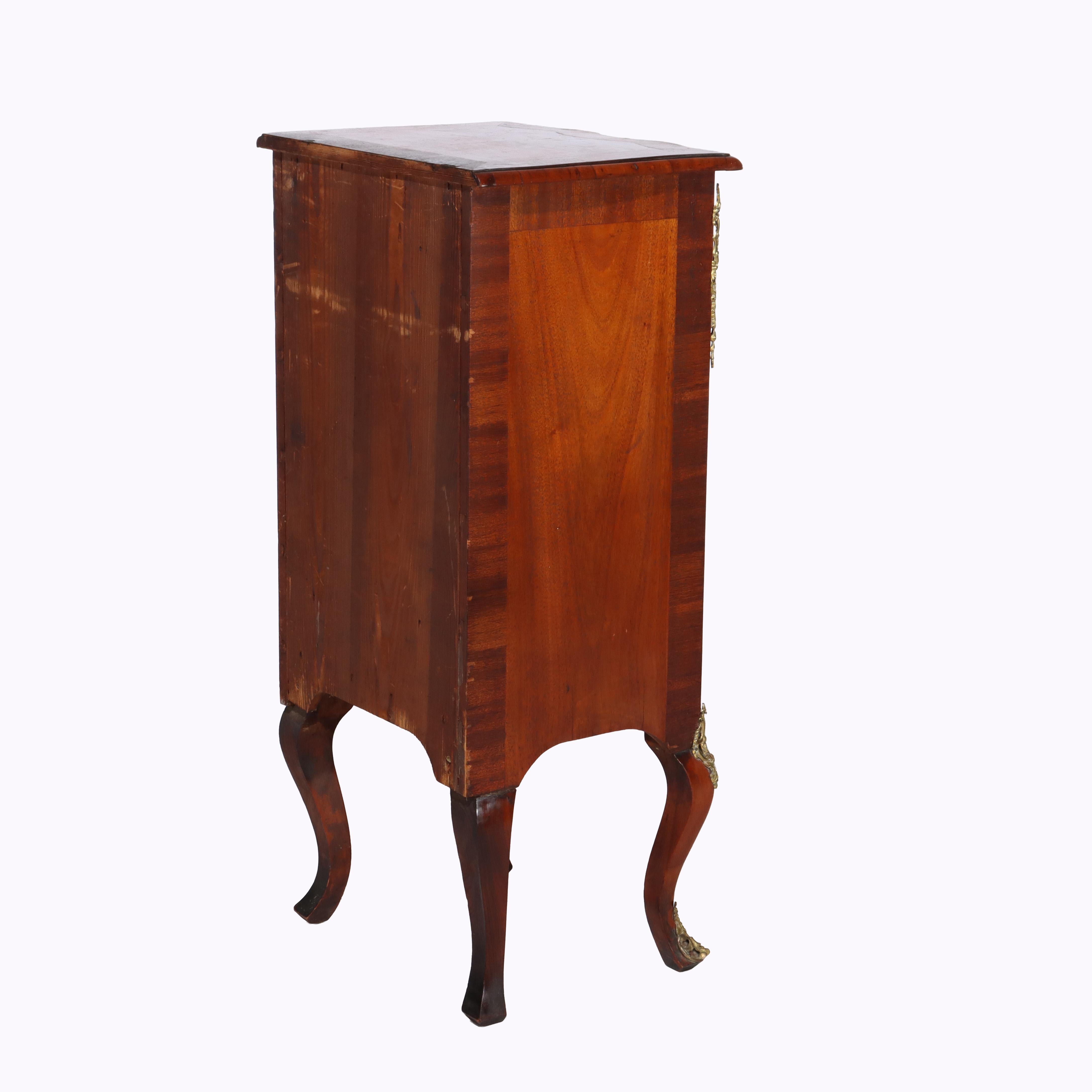 Antique French Louis XIV Style Mahogany & Ormolu Five-Drawer Lingerie Chest For Sale 11