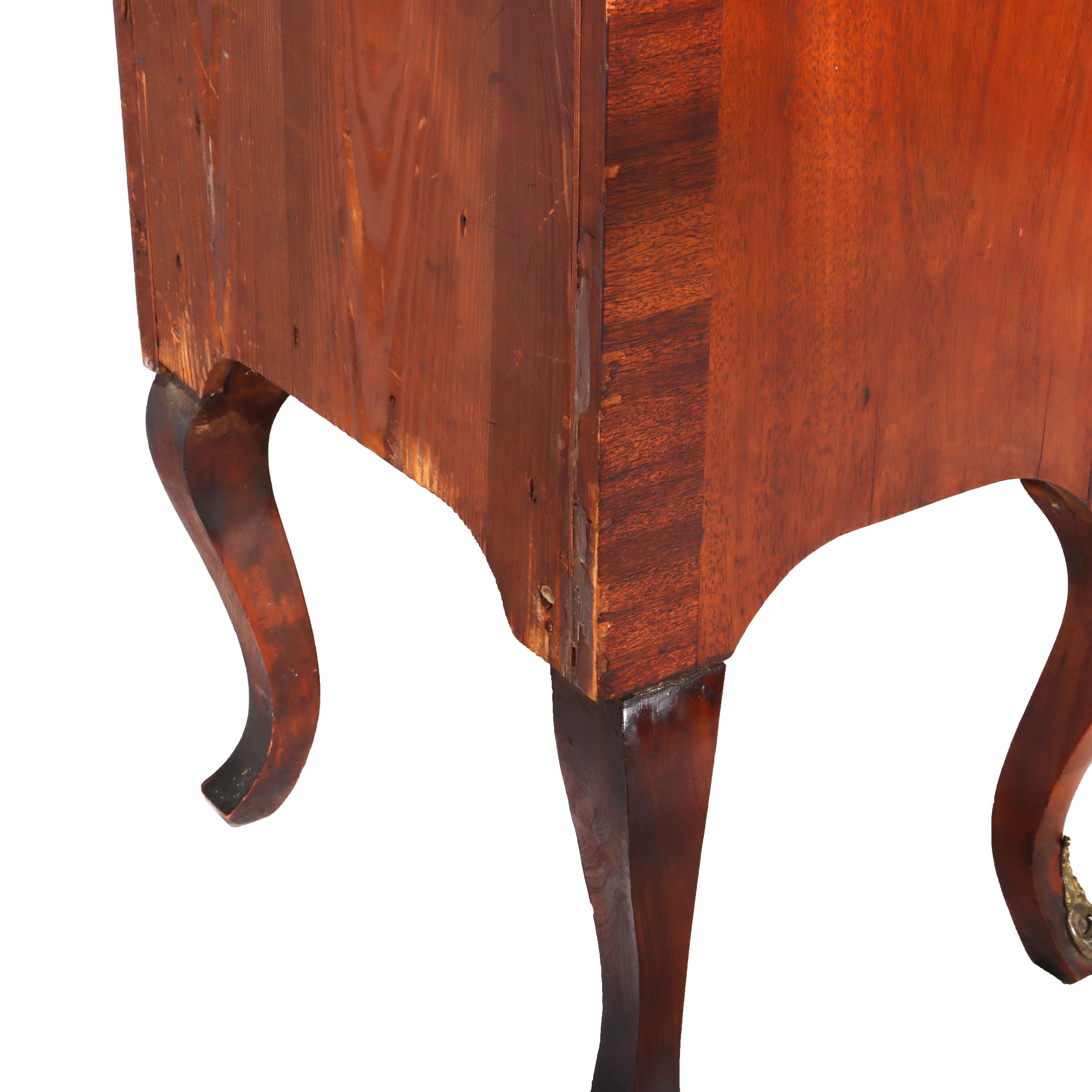 Antique French Louis XIV Style Mahogany & Ormolu Five-Drawer Lingerie Chest For Sale 12