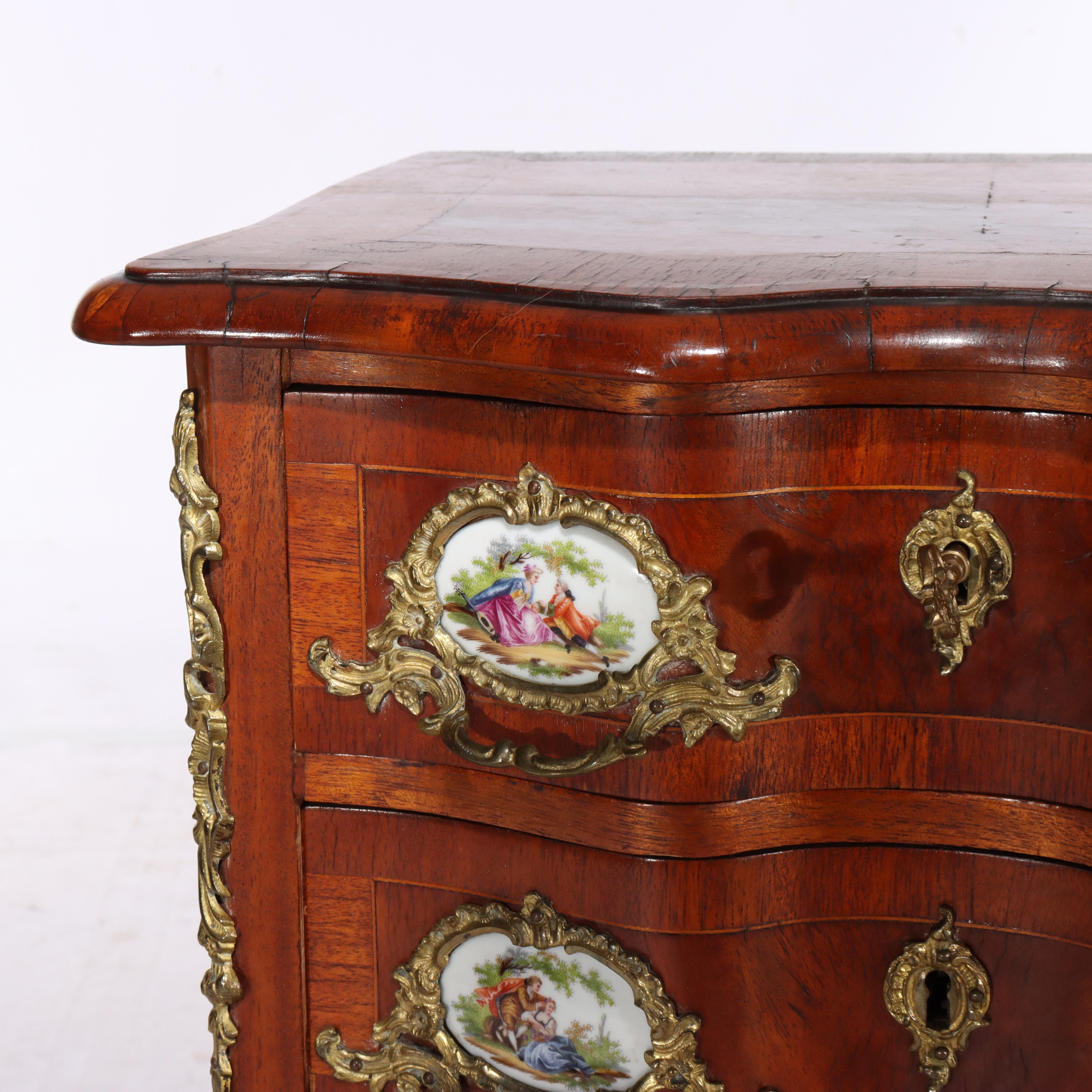 Antique French Louis XIV Style Mahogany & Ormolu Five-Drawer Lingerie Chest For Sale 3