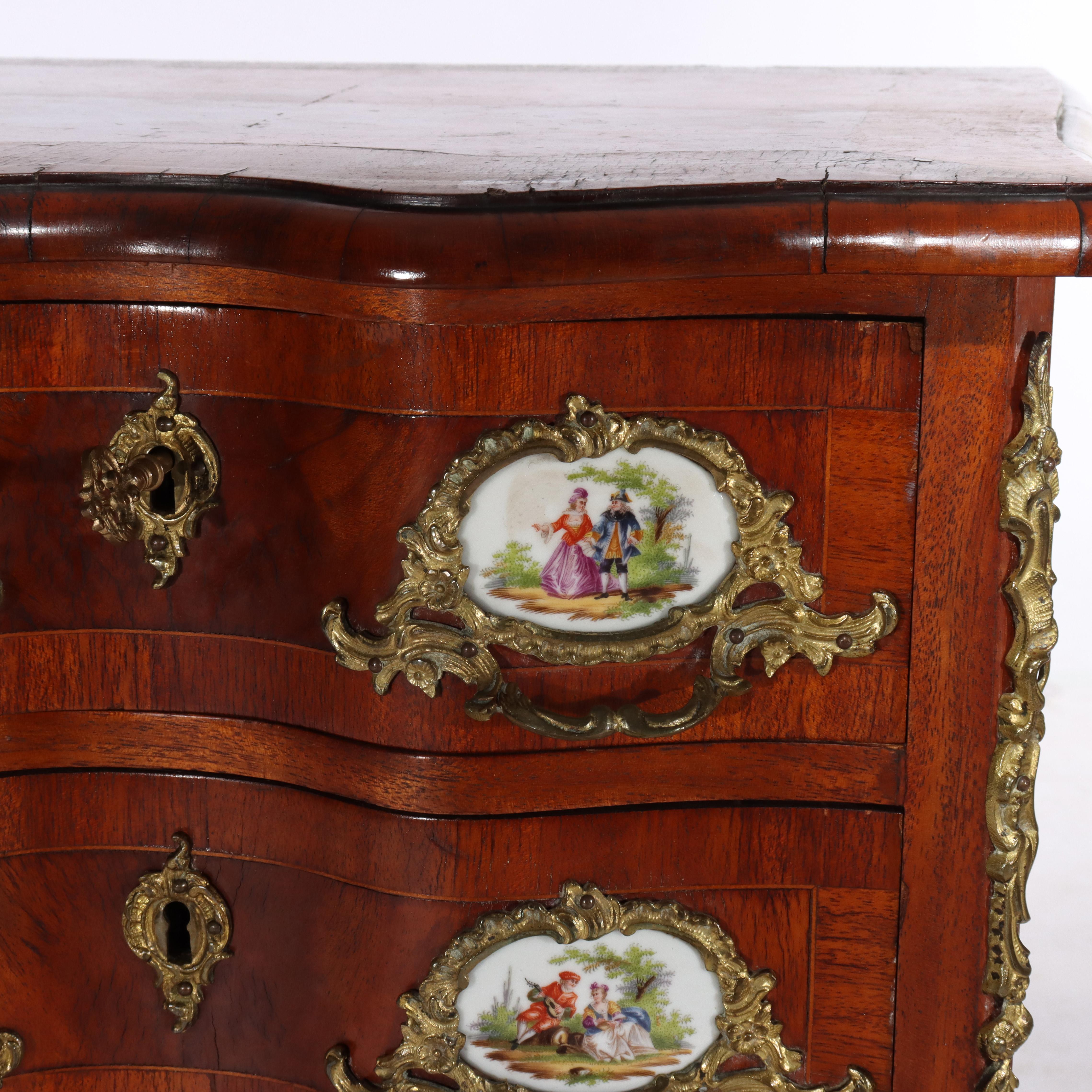 Antique French Louis XIV Style Mahogany & Ormolu Five-Drawer Lingerie Chest For Sale 4