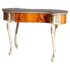 Antique French Louis XIV Style Satinwood Kidney Form Ladies Desk, circa 1930