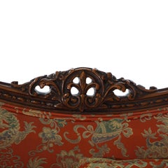 Antique French Louis XIV Style Settee With Down Filled Cushions C1910