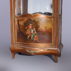 Antique French Louis XIV Style Vernis Martin Decorated Vitrine with Ormolu c1890