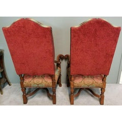 Antique French Louis XIV Throne Armchairs