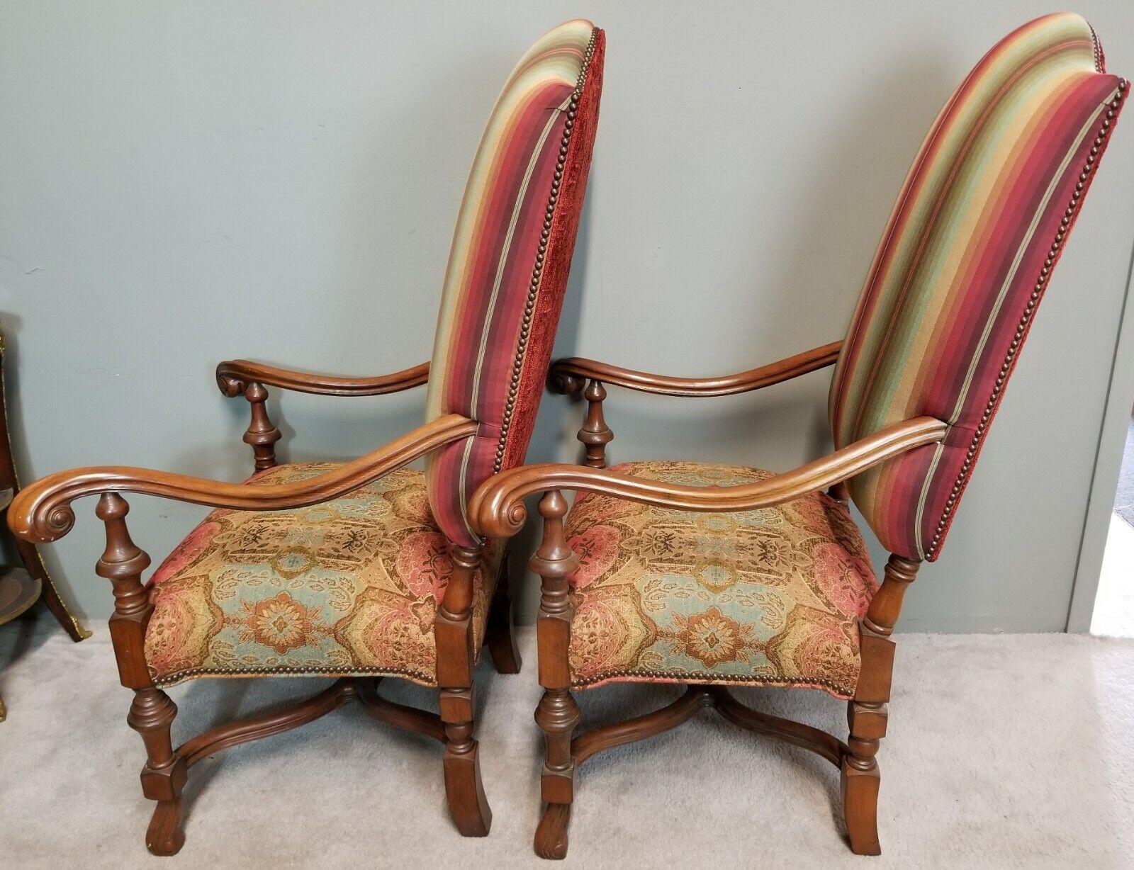 20th Century Antique French Louis XIV Throne Armchairs For Sale