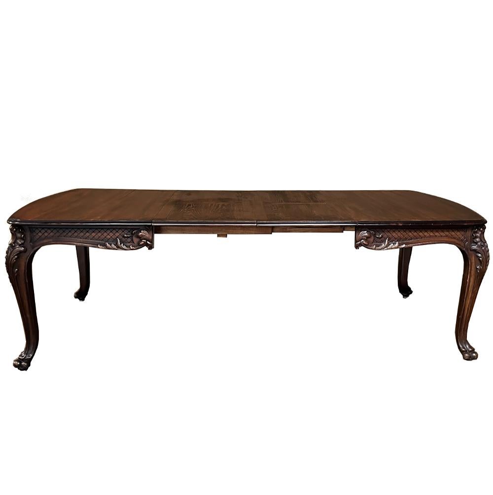 Français Table de salle à manger ancienne en noyer Louis XIV avec 2 abattants en vente