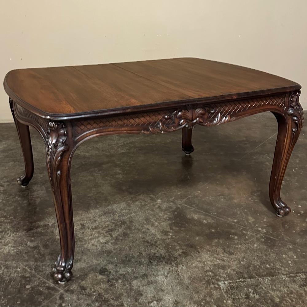 Table de salle à manger ancienne en noyer Louis XIV avec 2 abattants Bon état - En vente à Dallas, TX