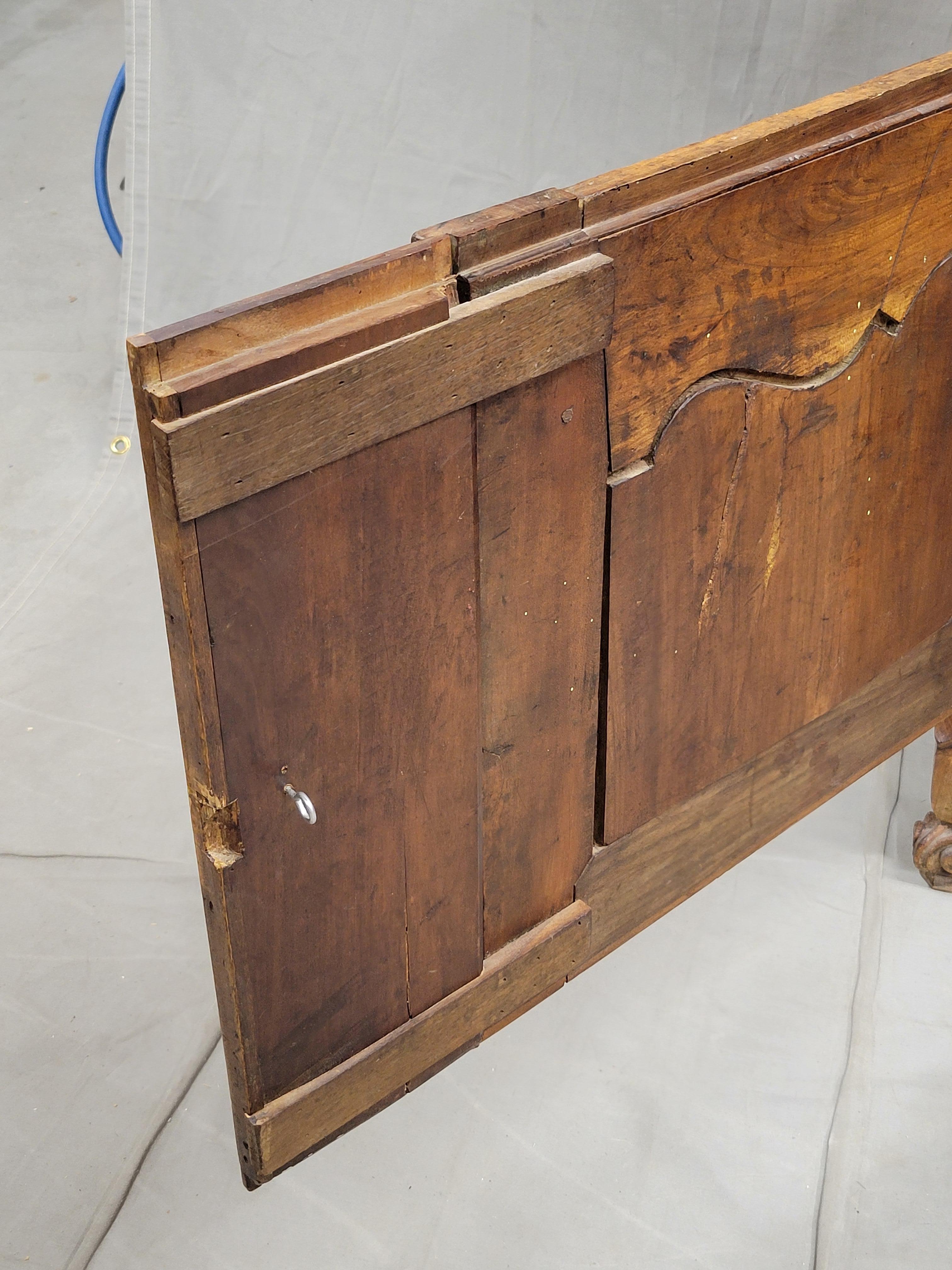 Antique French Louis XV 18th Century Deux Corps Cherry Buffet With Toile Interio 9