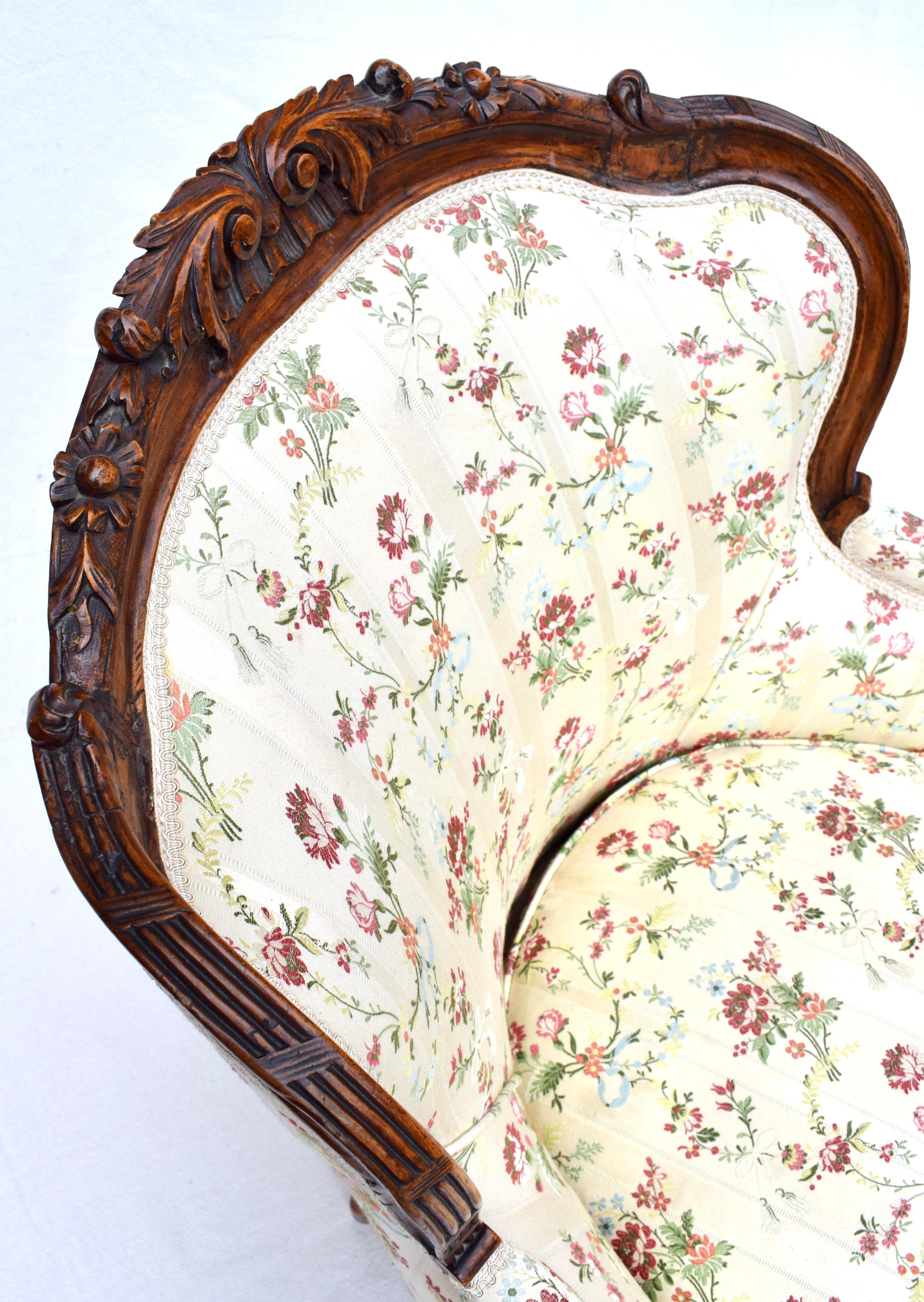 Antique French Louis XV 19th C. Bergere Chairs For Sale 5