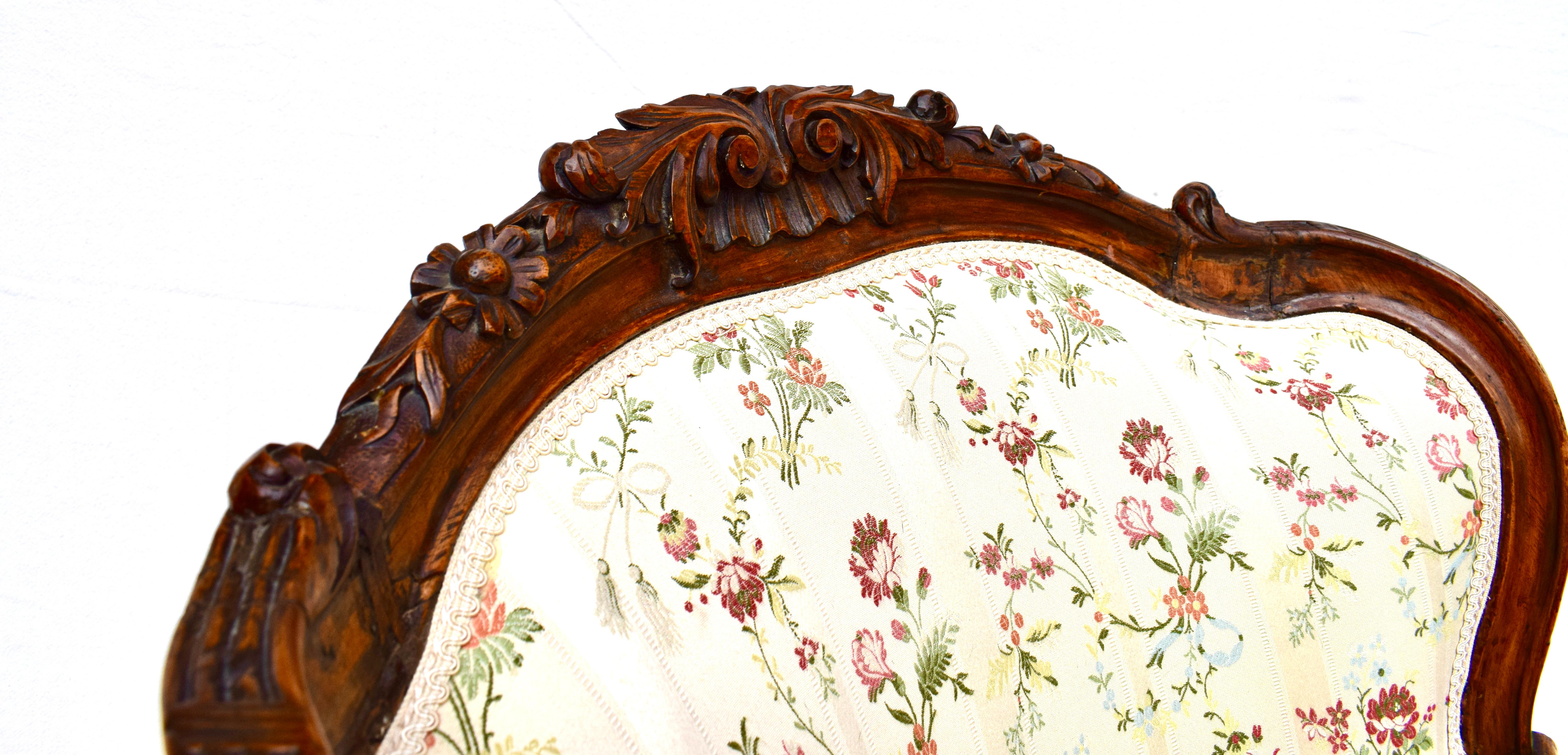 Antique French Louis XV 19th C. Bergere Chairs For Sale 3