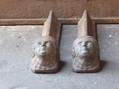 Antique French Louis XV Andirons or Firedogs, 18th Century