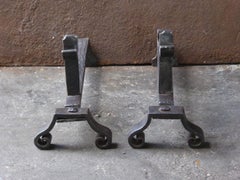 Antique French Louis XV Andirons or Firedogs, 18th Century