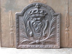 Plaque de cheminée française ancienne Louis XV, 18ème siècle