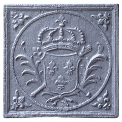 Antique French Louis XV Arms of France Fireback, 18th Century