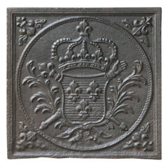 Antique French Louis XV Arms of France Fireback, 18th Century