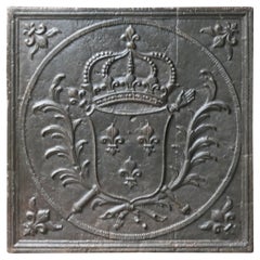 Antique French Louis XV Arms of France Fireback, 18th Century