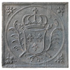 Antique French Louis XV Arms of France Fireback, 18th Century