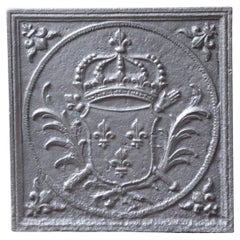 Antique French Louis XV Arms of France Fireback, 18th Century