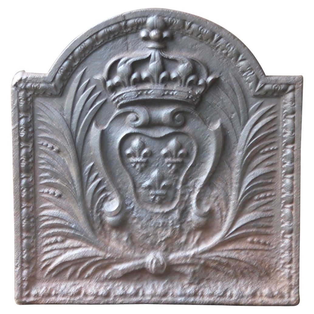Antique French Luigi XV Arms of France, parafuoco, 18° secolo