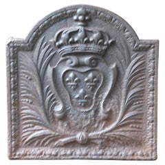 Antique French Louis XV Arms of France Fireback / Backsplash, 18th Century