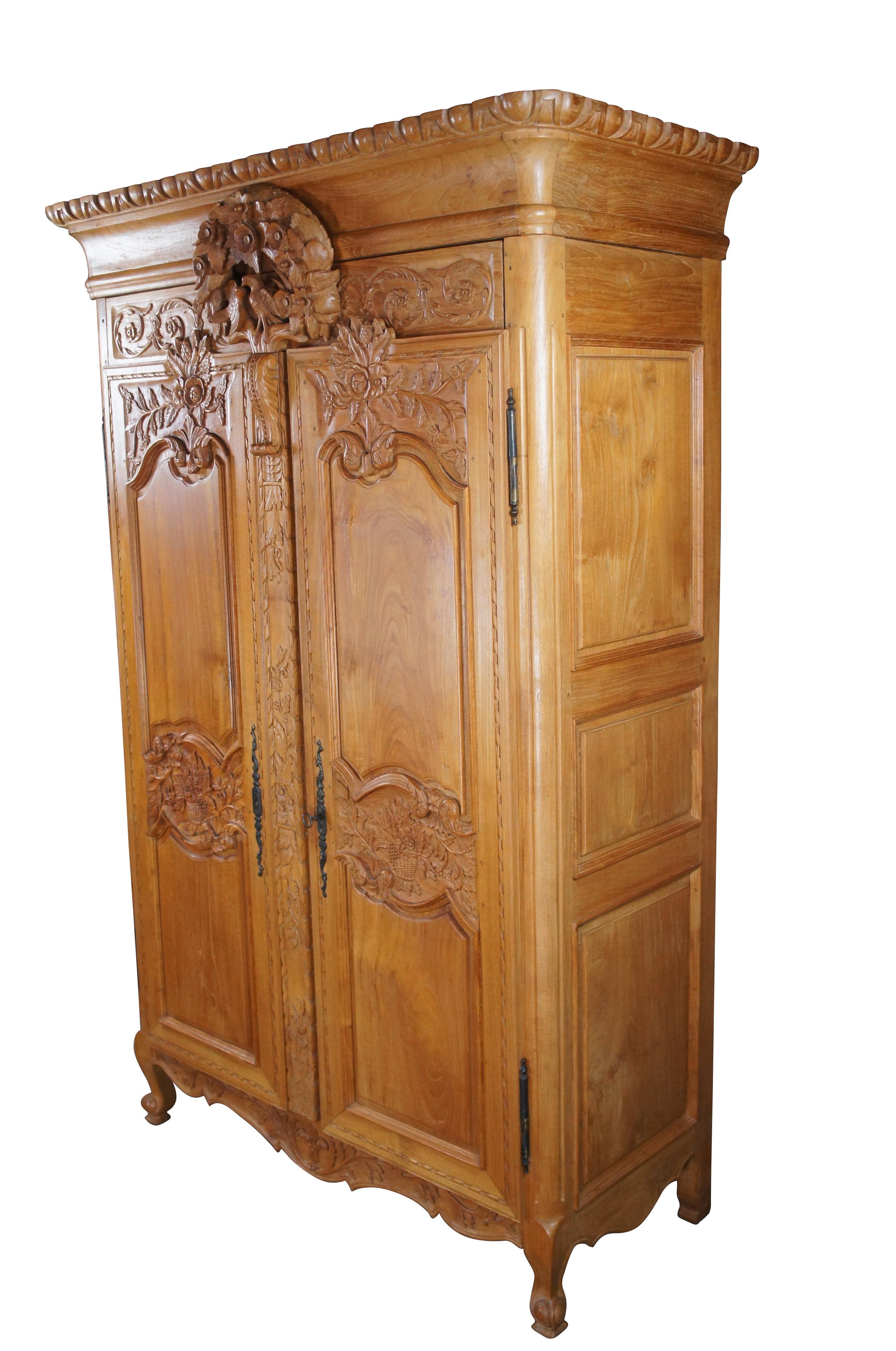 Antique French Louis XV Baroque Mahogany Kockdown Wedding Armoire Wardrobe 84