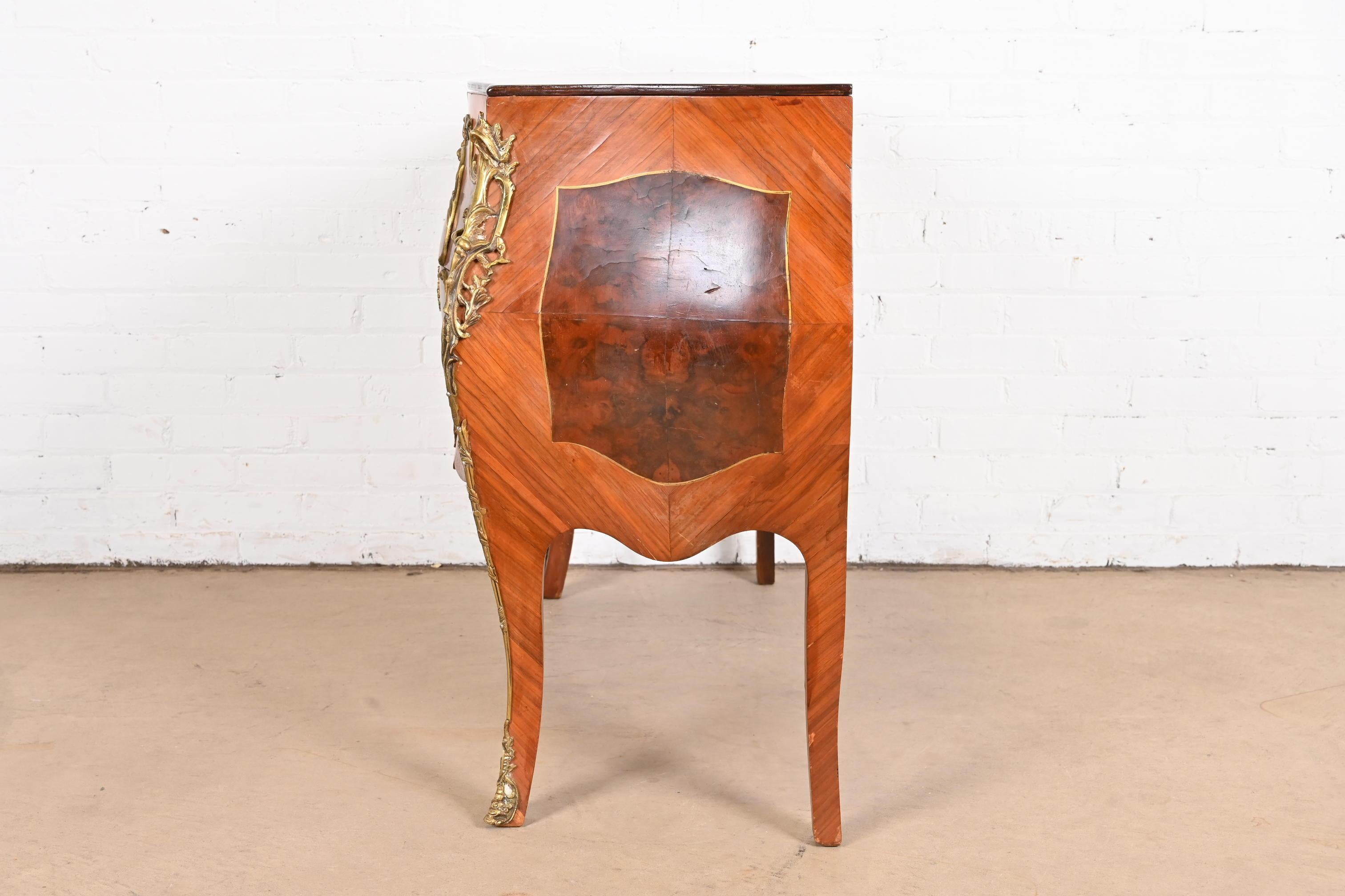 Antique French Louis XV Bombay Chest Commode with Mounted Bronze Ormolu 10