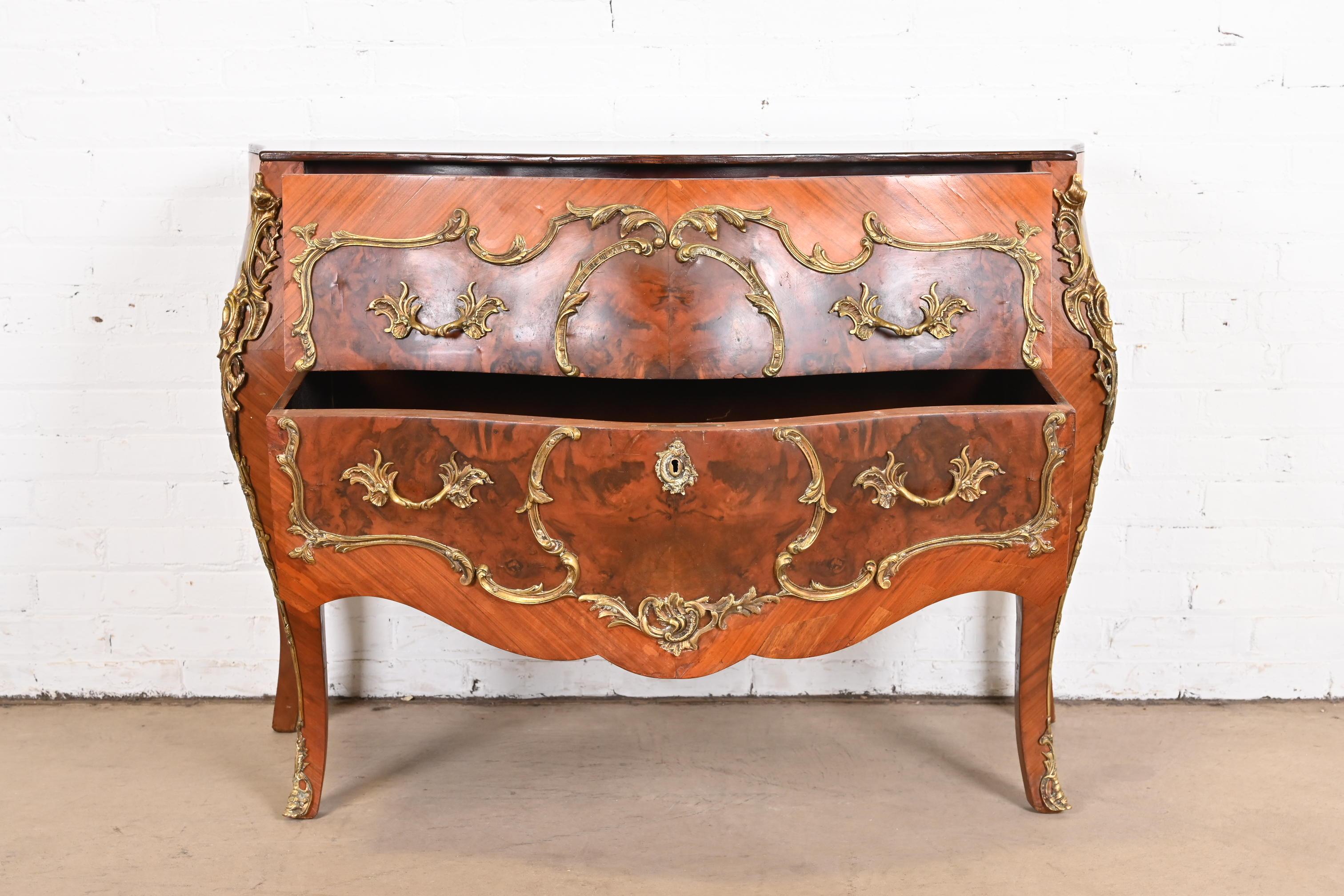 Antique French Louis XV Bombay Chest Commode with Mounted Bronze Ormolu For Sale 4