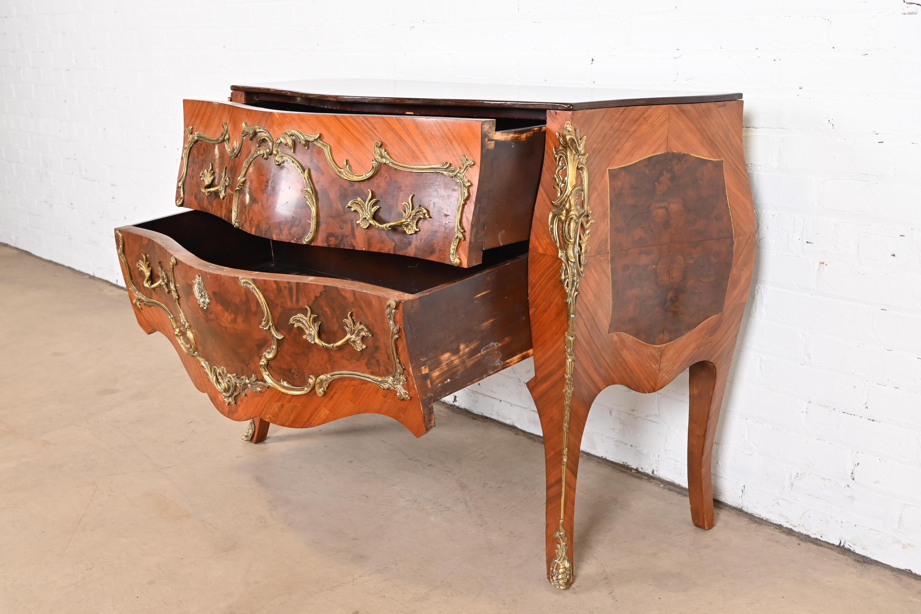 Antique French Louis XV Bombay Chest Commode with Mounted Bronze Ormolu For Sale 5