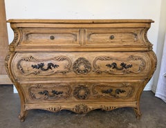 Antique French Louis XV Bombe Commode - Bleached Oak