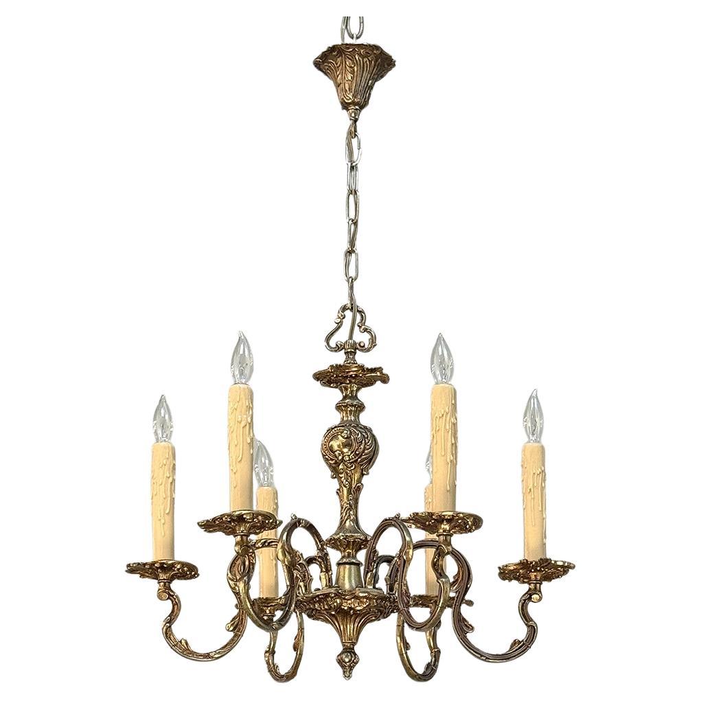 Antique French Luigi XV Lampadario in ottone