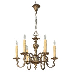 Antique French Louis XV Brass Chandelier