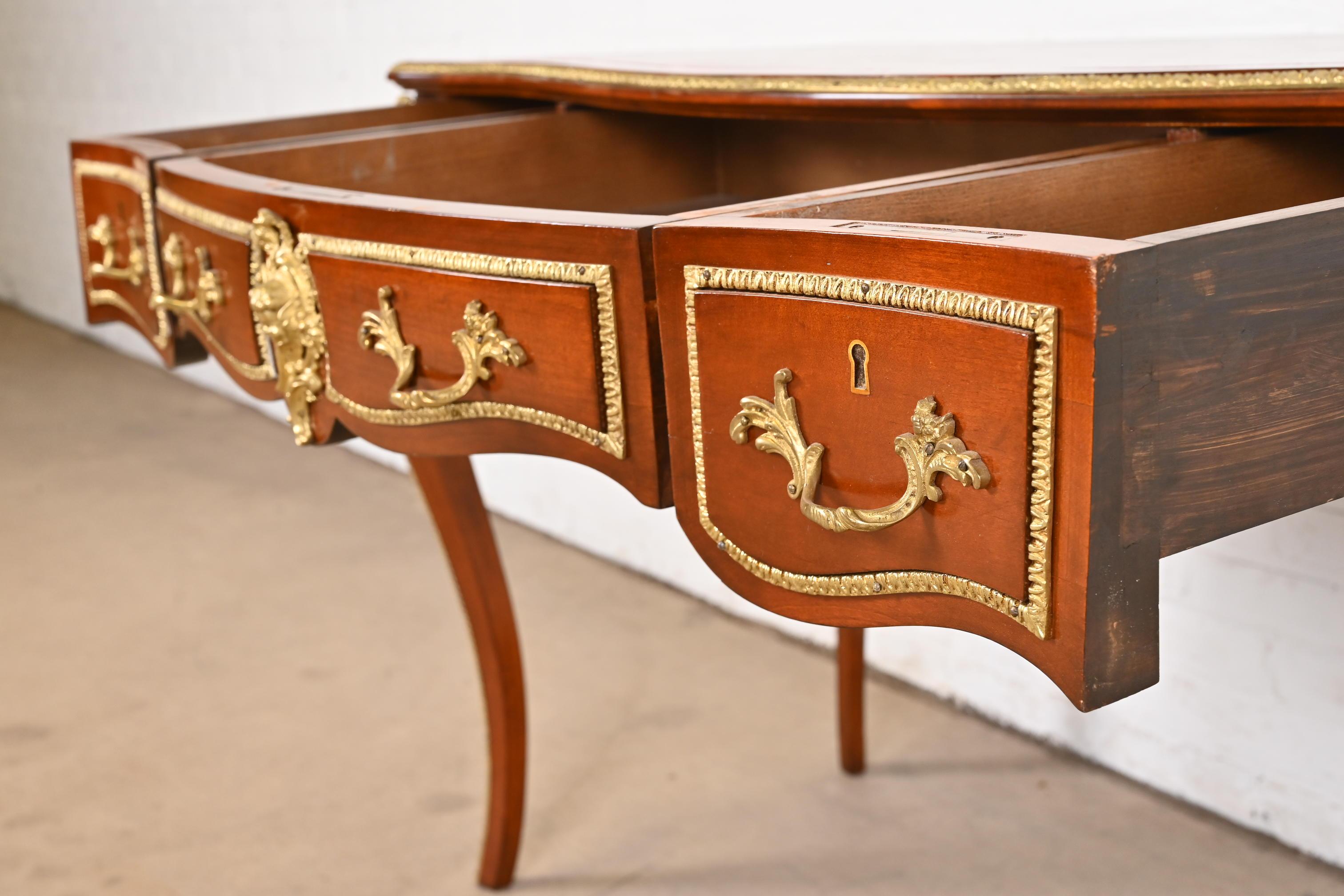 Antique French Louis XV Bureau Plat Desk With Mounted Bronze Ormolu 6