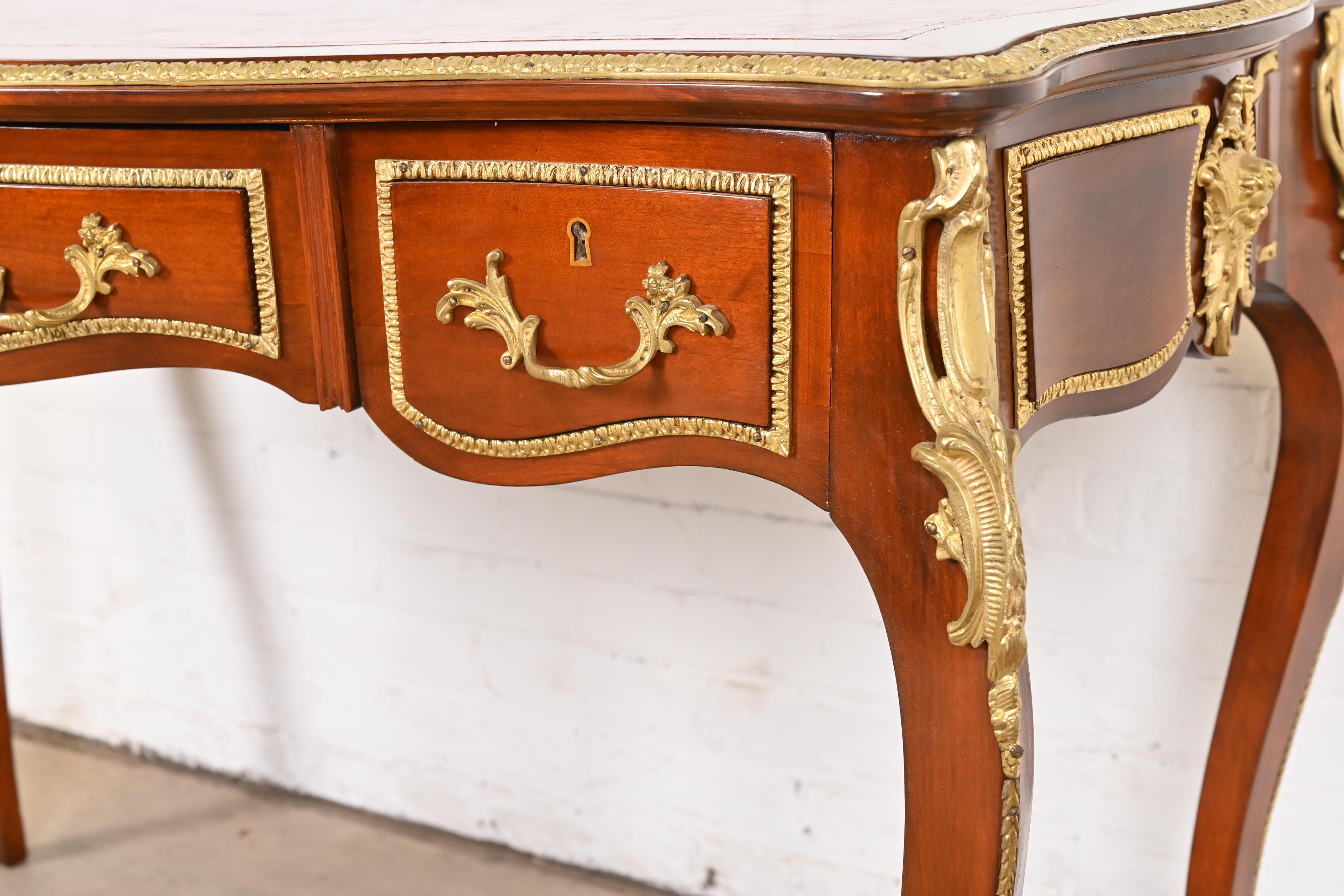 Antique French Louis XV Bureau Plat Desk With Mounted Bronze Ormolu 8