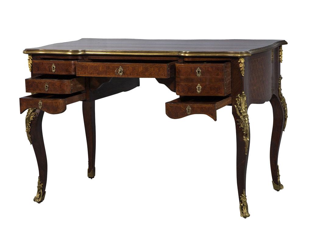 Antique French Louis XV Bureau Plat Writing Desk In Good Condition In North York, ON