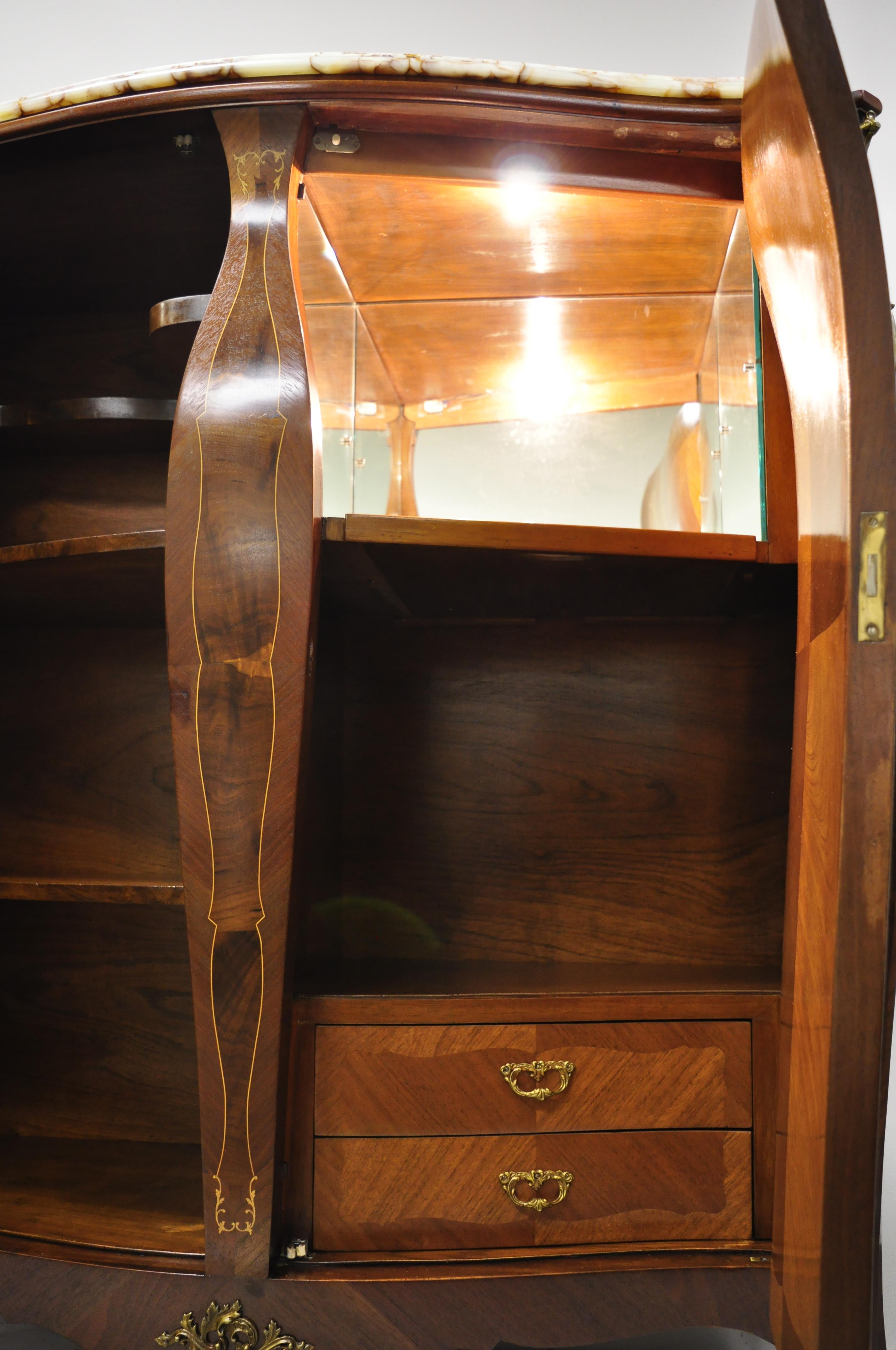 Antique French Louis XV Burlwood Italian Bombe Wardrobe Armoire Dresser Cabinet 5