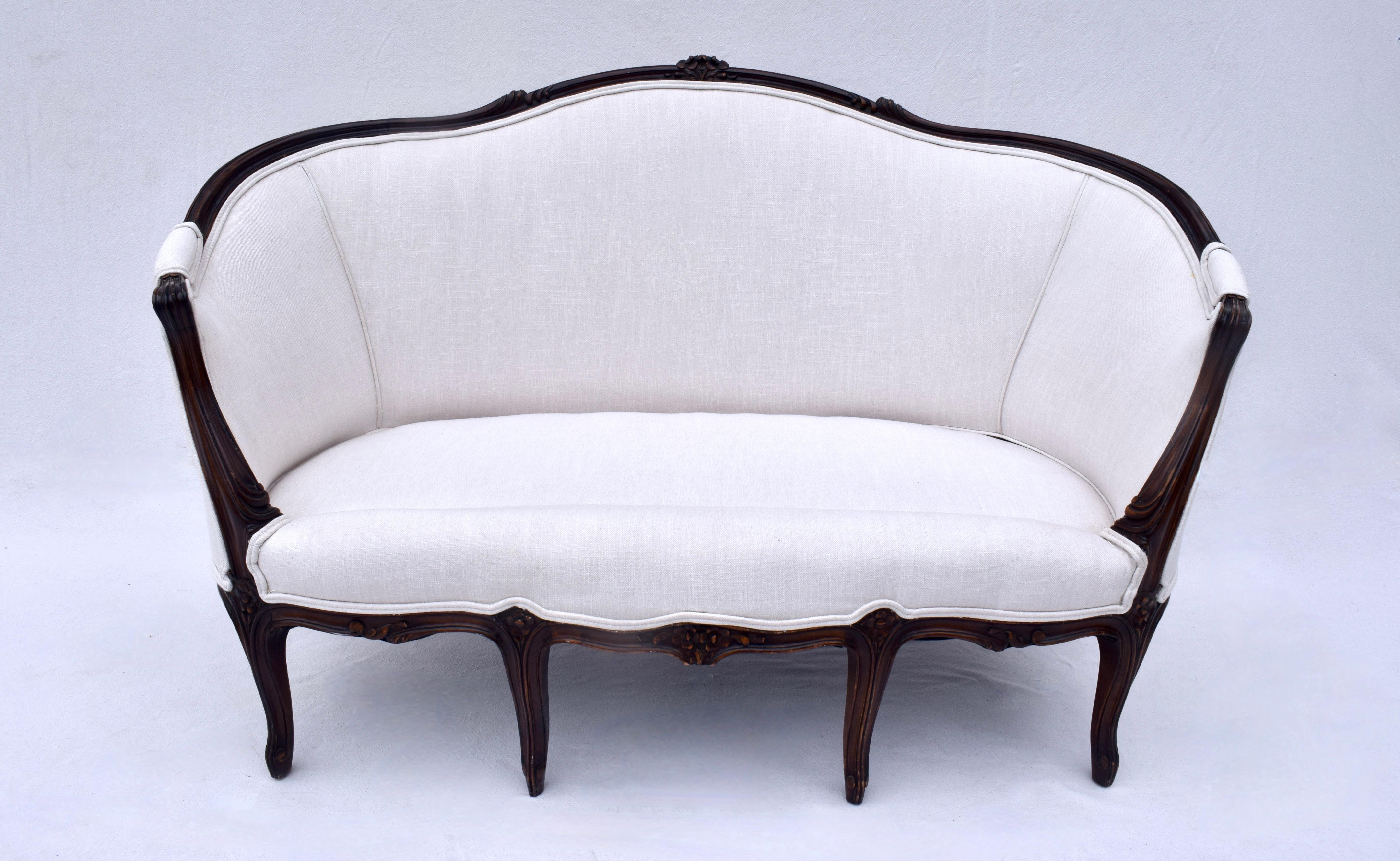 Antique French Louis XV Canape Settee Sofa For Sale 6