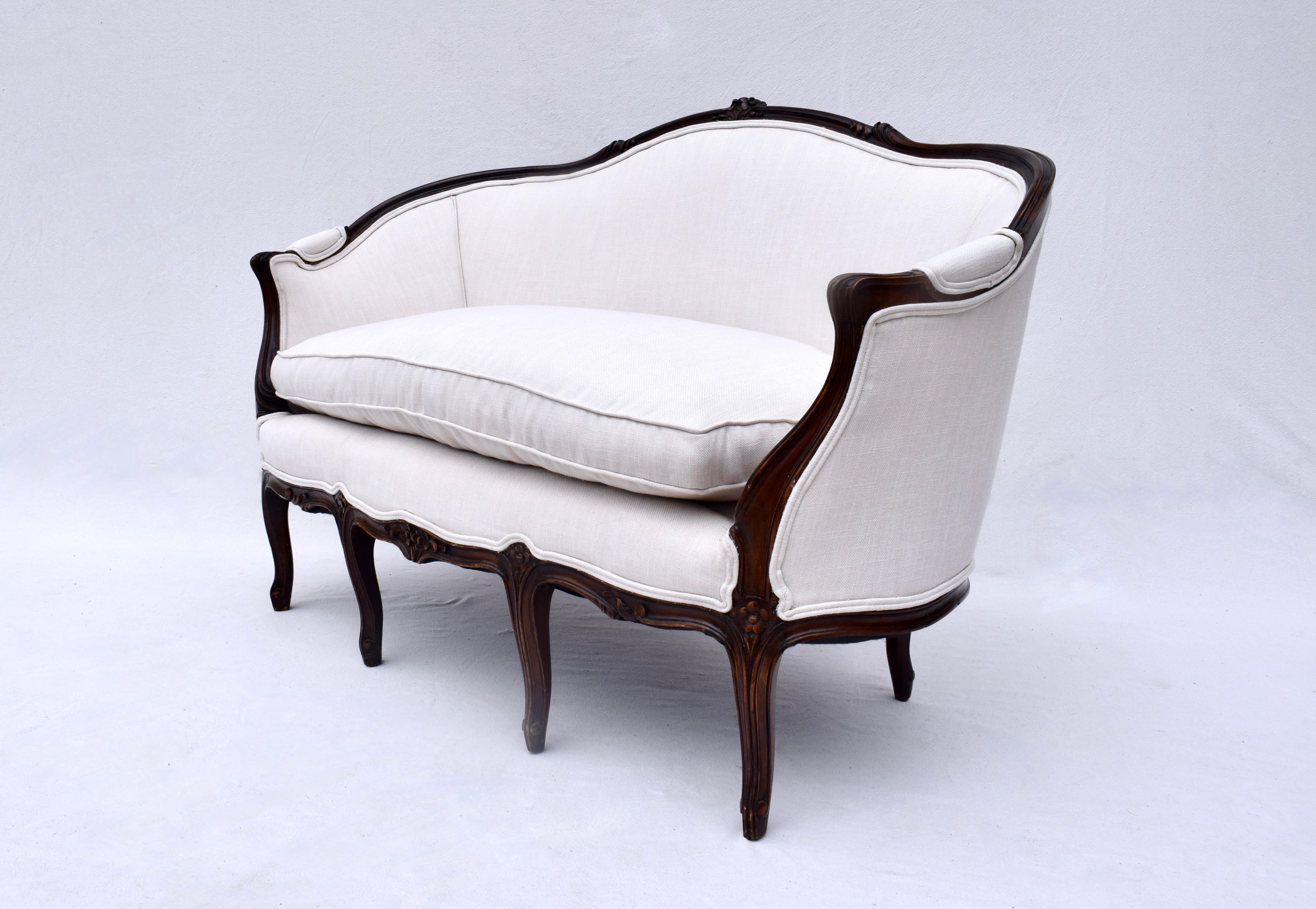 Luigi XV Antique French Louis XV Canape Settee Divano in vendita
